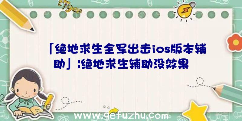 「绝地求生全军出击ios版本辅助」|绝地求生辅助没效果